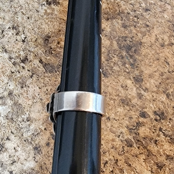 Native American Marquise Shaped Mother of Pearl Sterling Silver 925 Vintage Ring - Picture 7 of 11